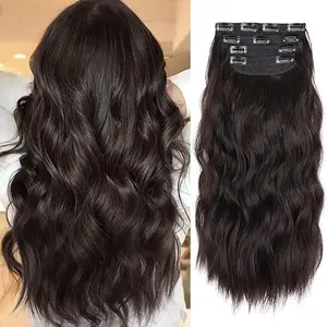 Multi-Color 4PCS Clip In Hair Wefts, Invisible Seamless Heat Resistant Extensions, Beginner Friendly Easy Clip In Design, Effortless Volume Upgrade for Thin Hair & Daily Aesthetic Looks
