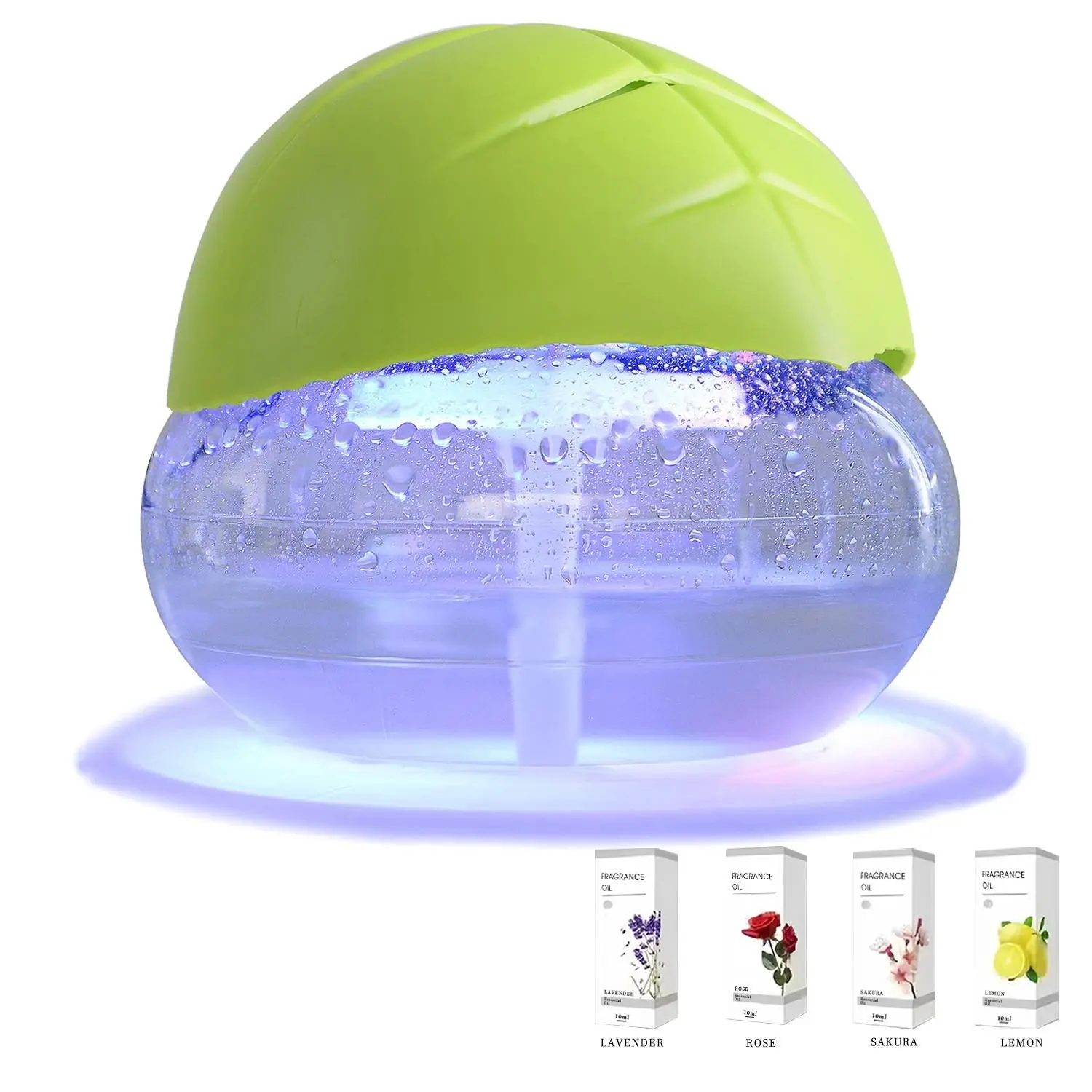 Water Air Purifier for Home with 4pcs Essential Oil Diffuser & Humidifier, 32dB, Rainbow Air Washer with LED Mood Light- Includes 4pcs Essential Oils, Air Revitalizer for Smoke and Pets, Black
