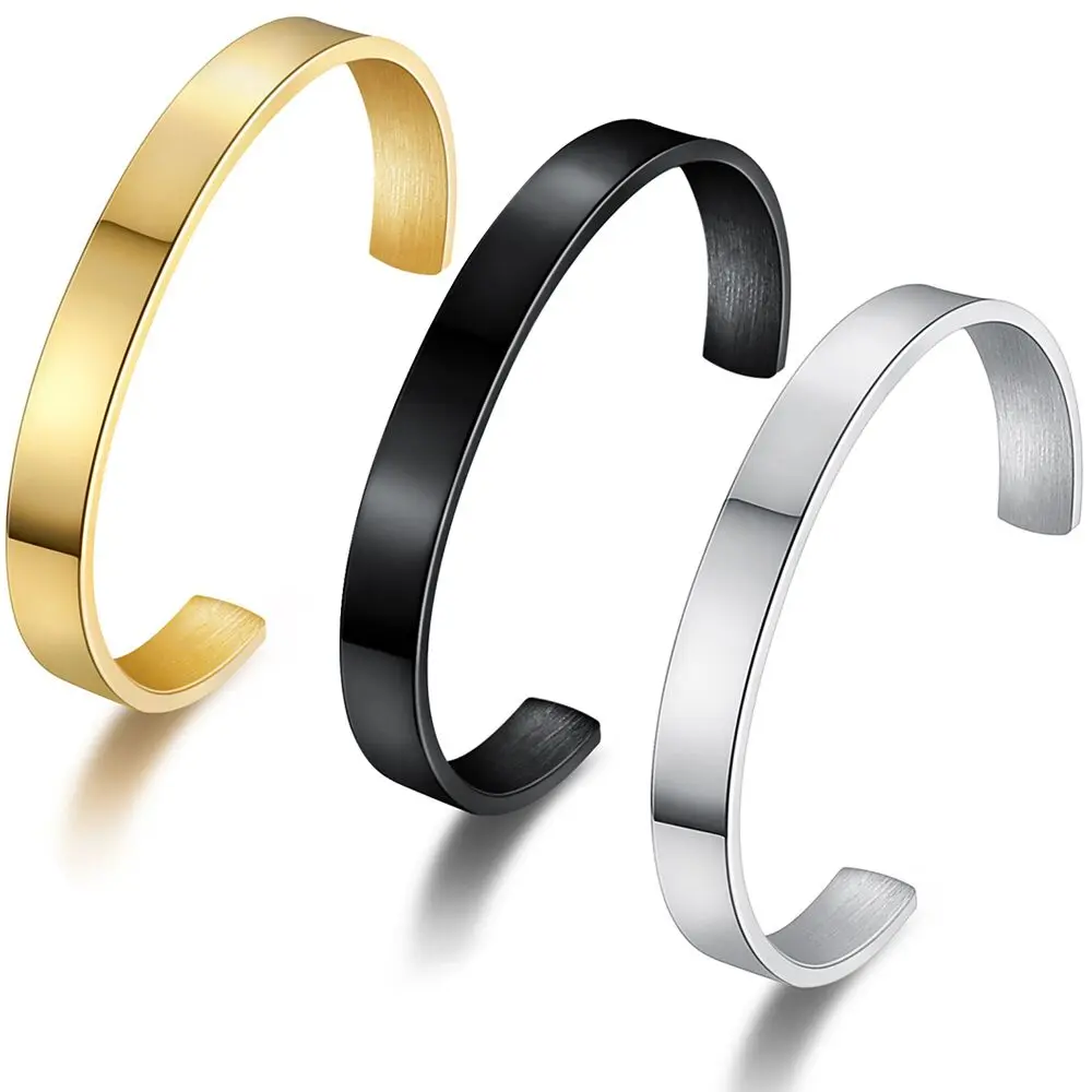 Unisex Retro Minimal Look Stainless Steel Bracelet - Adjustable Cuffs, Slim Steel Band Fit, Unisex Everyday Fit, Elegant Smooth Finish, Stackable Fashion Accessory for Daily Casual, Party Wear, Fashionable Bangle, Elegant Bangle, Stainless Steel Bracelets