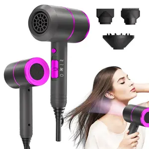 Ionic Hair Dryer with Diffuser | Professional Blow Dryer for Curly, Frizzy & All Hair Types | Low Noise & Gentle for Sensitive Hair | Compact & Portable Design for Home, Travel, Women & Men