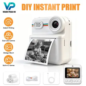 2026 New Instant Print Camera, Dual Lens Selfie Camera with Rainbow Light, Fun Filters & Stickers, Zero Ink Screen-Free Design, Anti-Phone Addiction, Portable Toy Camera, Includes 3 Rolls Photo Paper, Ideal Christmas Birthday Gift for Boys Girls | TikTok