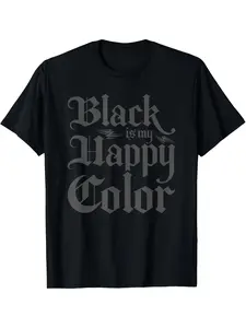 Gothic T-Shirt in Black, My Favorite Color, Heavyweight Style, Suitable for Both Men And Women, Plus Sizes Available, Perfect for All Seasons in Alternative Fashion