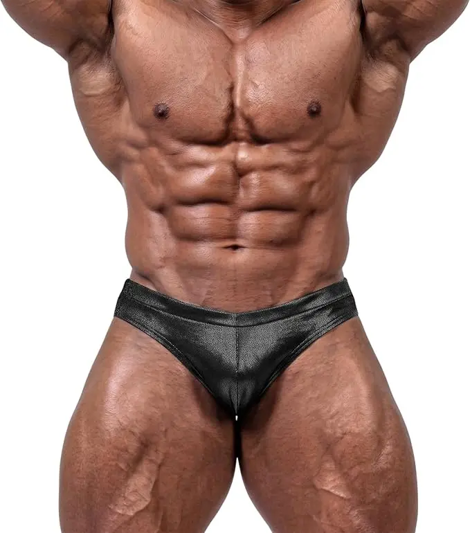 Men’s Bodybuilding Posing Trunks - IFBB Style Classic Physique Competition Suit, Elastic Stretch Waistband, Gym Underwear, Fitness Sportswear, Breathable Mesh, Multi-Size Sports Compression Underwear, Stage Shows