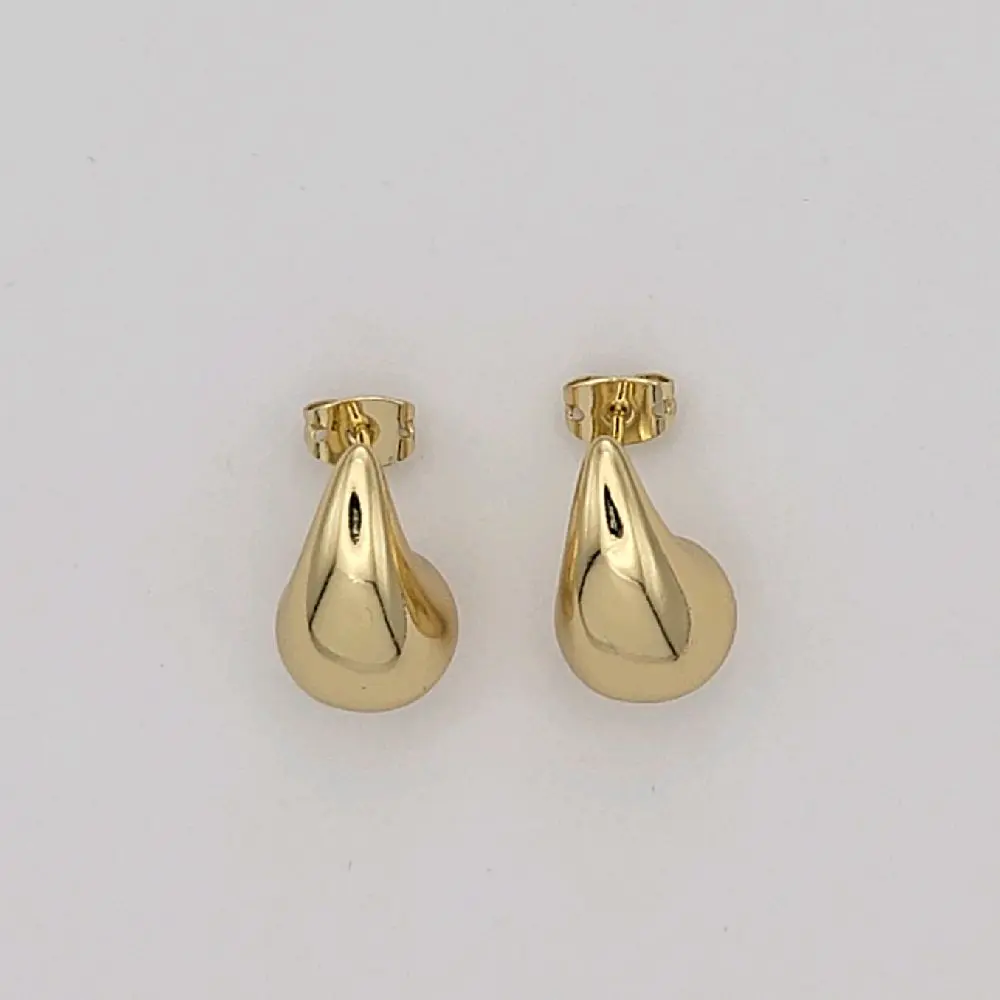 Beautiful TearDrops Earrings 14k color 18mm Long 10 mm wideLaminated Gold Fashion Jewelry for Women Versatile Stylish Accessory