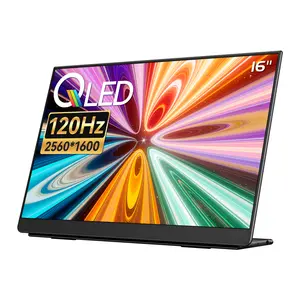EHOMEWEI Q5 Portable Gaming Monitor, 16" 2K 120Hz LG QLED 2560 * 1600 16:10, 400 Nits HDR, FreeSync, Eye Care, USB-C HDMI Display For Laptop/PC/Mac(Build-in software contro)/Phone/Switch/XBOX/PS5 L-Stand GamingOnTheGo
