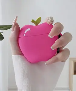 Pink Apple AirPods Case, Headphones Accessories, Music, Keychain, Teach Gifts, Teacher Appreciation Week