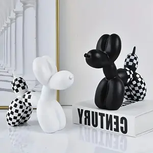Balloon Dog Statue, 3D Inflatable Home Decor, Abstract Cute Pet Resin Sculpture, Creative Desktop Craft, Friend Gift, Abstract Figure Sculpture