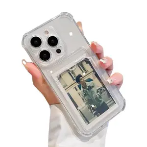 Transparent phone case,card holder DIY for printing photos suitable for iphone 17pro/16PLUS/15PROMAX/14/13/12/11promax mobile phone case new iphone couple men and women max silicone anti-fall xr high-grade soft