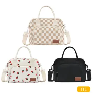 Nifogo Easy-Carry Large Expandable Insulated Lunch Bag Durable Waterproof Leakproof Cooler Bag for Work Outdoor Beach Trips Perfect for Adults Men Women Black