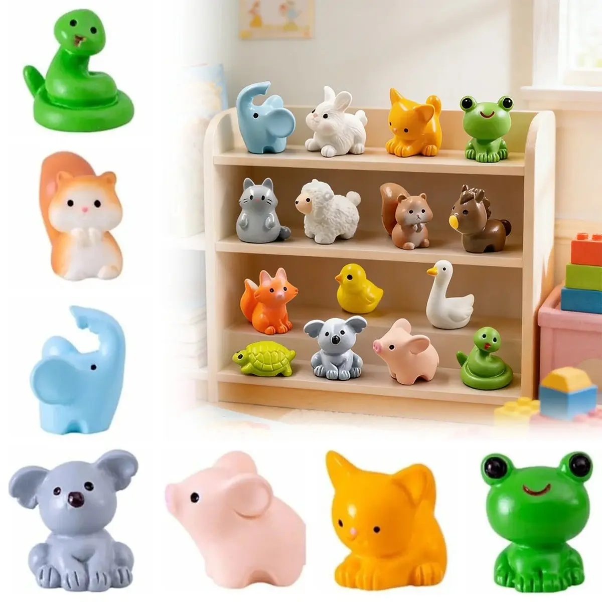 8/16 Counts Fairy Garden Animal Figurines Set – Whimsical Woodland Creatures Exterior Decorative Statues for Micro Landscapes & Garden Path Storytelling Scenes