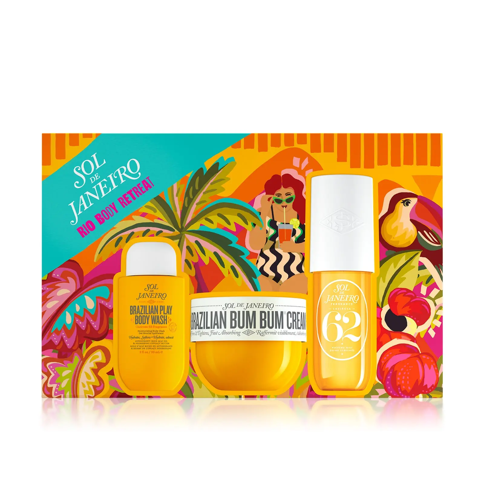 Sol de Janeiro Rio Body Retreat |  Cleanse, Hydrate, Tighten & Smell Delicious With Bum Bum Body Cream, Body Wash, and Perfume Mist.