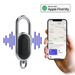 Anti-lost GPS airtag Smart Carabiner key chain Keyring with Find My tracker to attach Car key chain fob for use on Apple ios