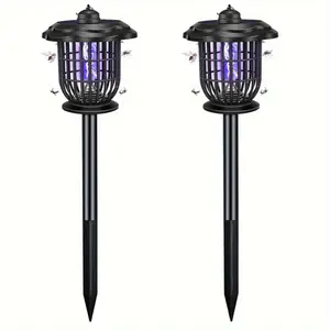 2 pack Solar Mosquito Repellent Lights Solar Lace Floor Plug Models Mosquito Lights Dual Charging Mode High Efficiency Lights