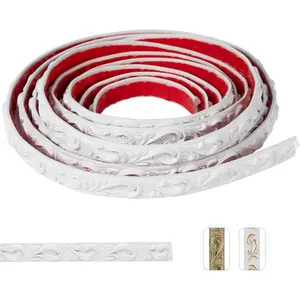 0.8" x16.4FT White Peel and Stick Crown Molding Trim - Flexible PVC Molding for Mirror Frames, Wall Decor & Furniture Accents