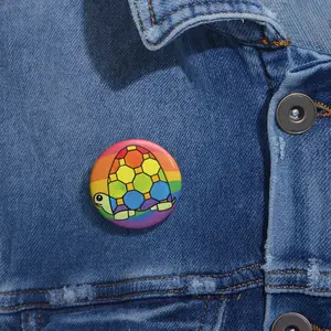 Rainbow turtle Pin Buttons, sea, ocean, animals, pride, lgbtq