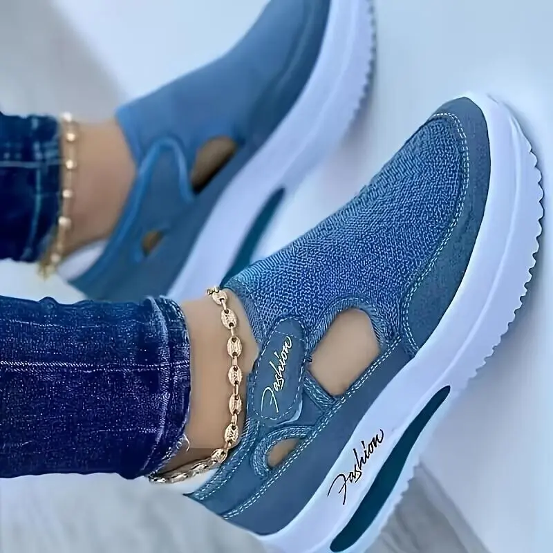 YYW1 (New)Spot goods Plus Size Women's Breathable Knit Solid Color Sneakers, Comfortable Low Top Outdoor Shoes Girl Runner,shoes for back to school,back to school shoes