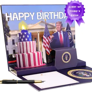 Funny Dad Card in Trump's Real Voice - Donald Pop Up Birthday Card with Light & Sound for Men