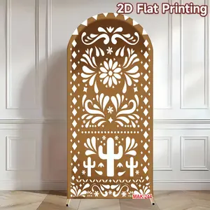 Mexican Cactus Flower Arch Backdrop Cover for Kids Baby Shower Party Decor Birthday Cake Background Elastic Double-Sided Spandex Fabric Decorative Backdrop for Parties Party Decorations Banners