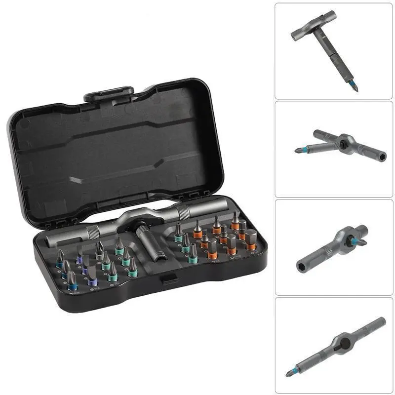 24 in 1 DlY Screwdriver Set,1 Set Switchable Screwdriver Shape Magnetic Screwdriver Set,Compact and Portable Ratchet Screw0driver SetHome Repair Tool Box Gift for Thanksgiving,Christmas,New Year