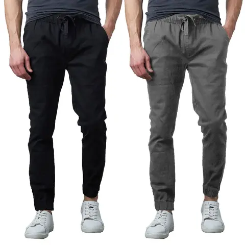 2-Pack Men's Classic Cotton Stretch Twill Jogger Pants