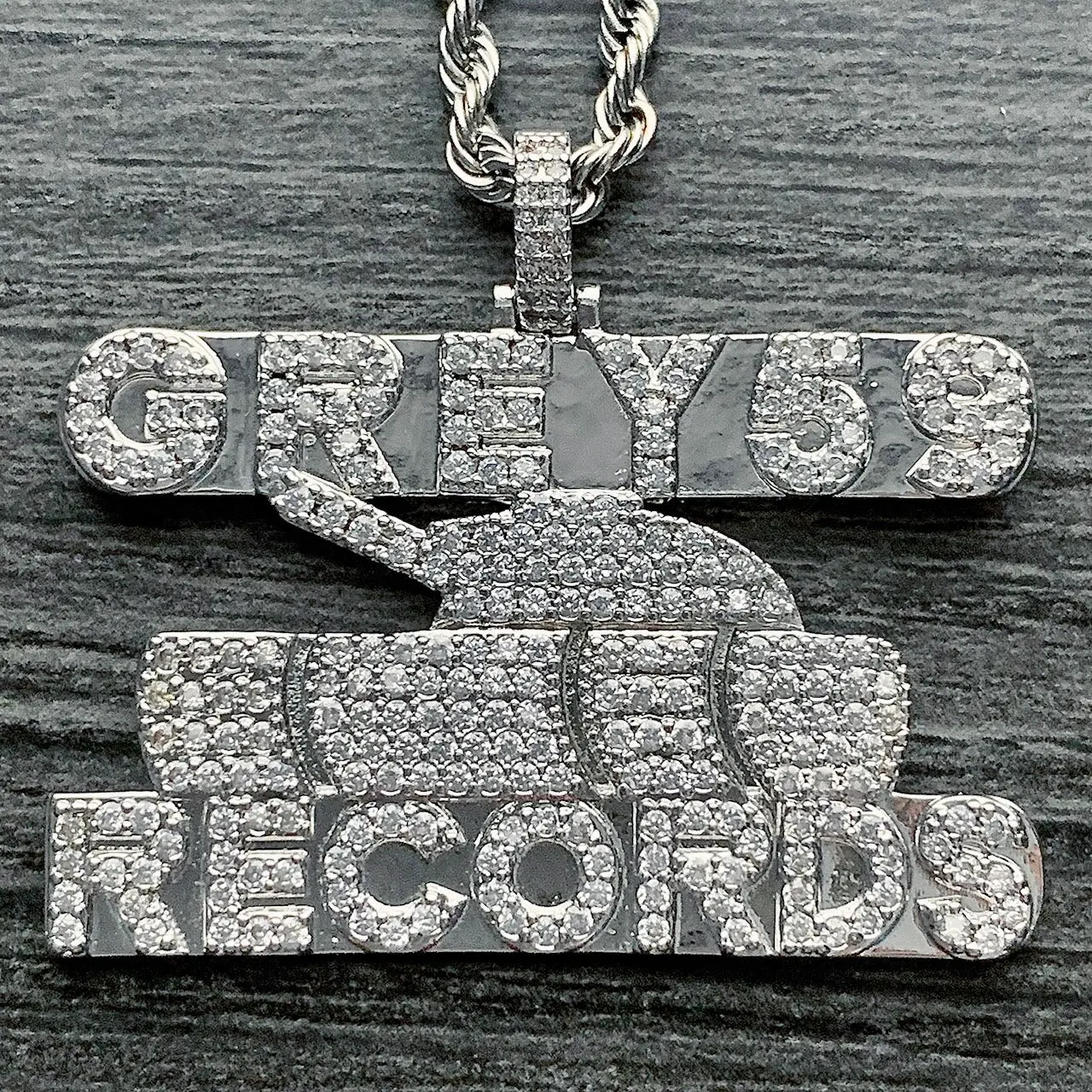 Iced Out GREY59 Tank Necklace 1.5" Cubic Zirconia Pendant Silver Plated Brass $uicideboy$ G59 Pendant with Choice of Chain High GREY59 Suicideboys Quality Jewelry Free Gift Included