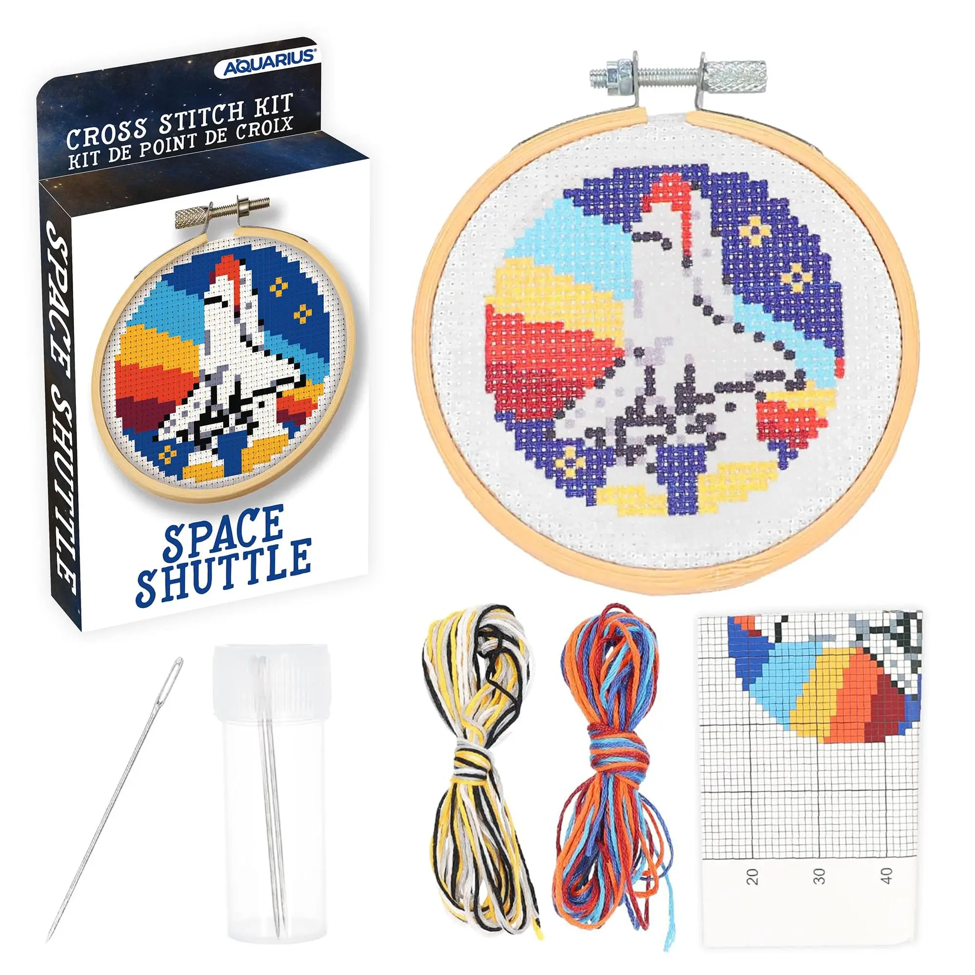 NASA Space Shuttle Cross Stitch Embroidery Kit | 3.5 Inches