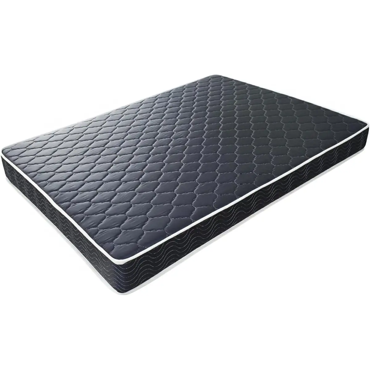 Twin Size 6 in Compressed Waterproof High-Density Foam Mattress - Navy Blue Diamond-Quilted Breathable Fabric, Ergonomic Neck Support Single Adult Bedroom Mattress (74.00 x 38.00 x 6.00 in, Above 25 kg, Shipped with Random Black or White Edge)