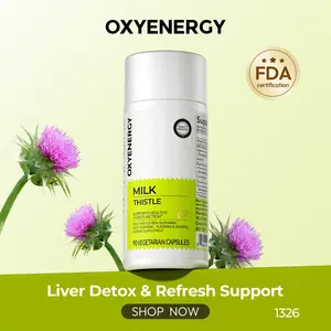 Oxyenergy Milk Thistle Liver Detox & Colon Cleanse Dietary Supplement - Natural Healthcare Support with Kudzu Root, Turmeric, Inositol, Methionine, Vitamin C - 90 Capsules, Father's Day Gift
