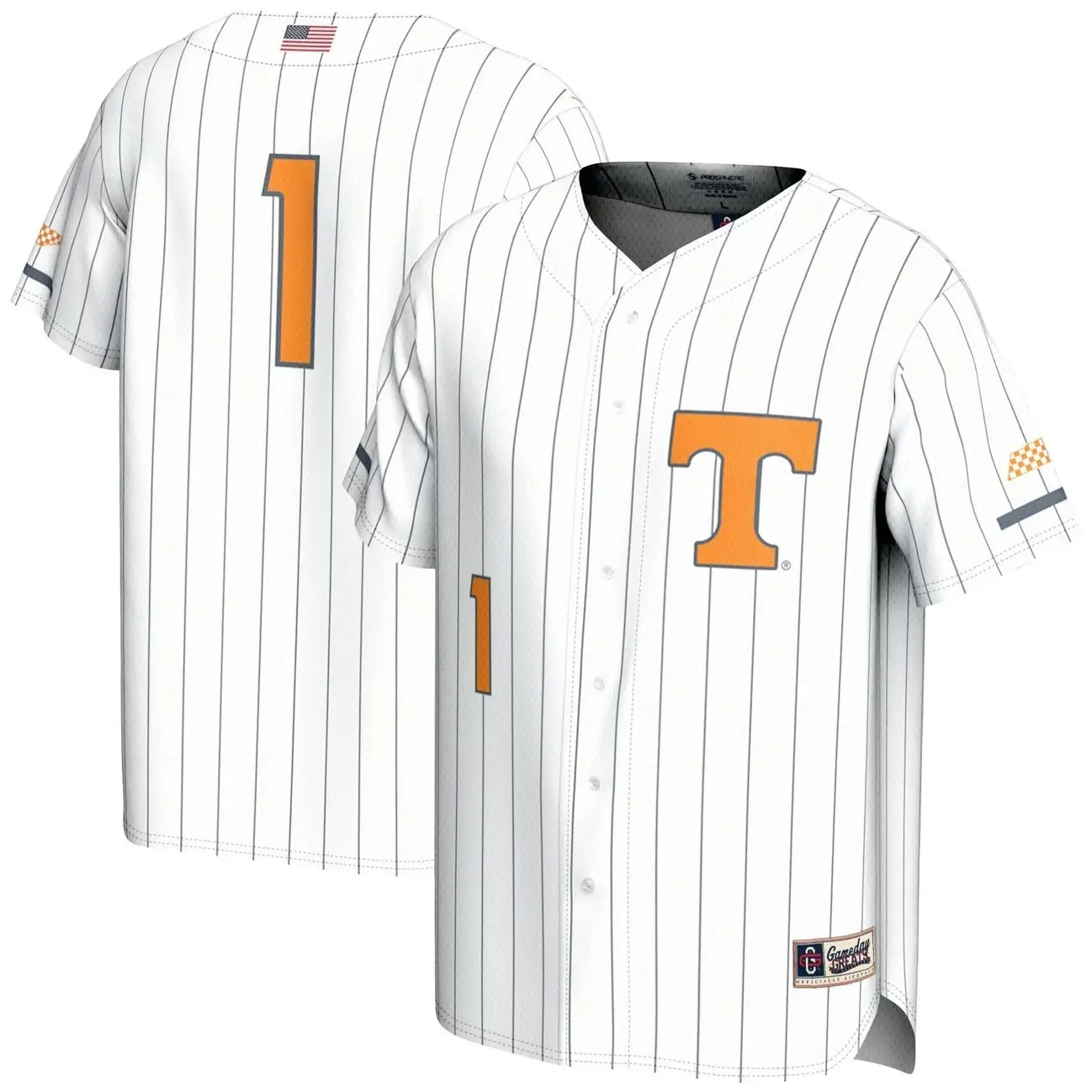 Men Baseball #1 Tennessee Volunteers GameDay Greats Lightweight Baseball Fashion Jersey - White