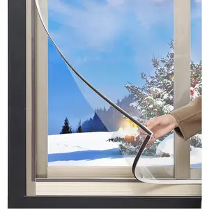 DIY Window Insulation Kit 59"x61" Indoor Clear Film for Heat and Cold Winterizing Kit Cuttable Transparent Window Covering