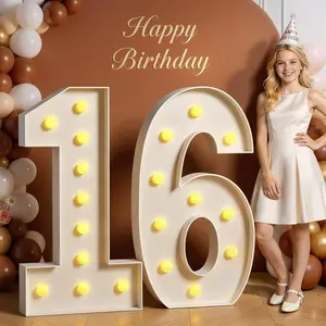 4FT Marquee Numbers 16, Light up Numbers for 16 Birthday Decoration, Large Light Up for 16 Years Old, Anniversary Party Decor Birthday, Happy 16th Birthday Decorations