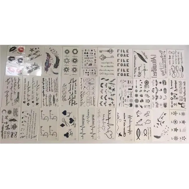 212 MAIN 30-Sheet Sticker Tattoos - Men's Temporary Fake Tattoo Kit with Diverse Art Designs, Easy Application, Long-Lasting Body Art Accessory for Neck, Wrist Use, Fake Tattoos