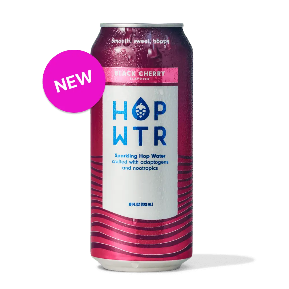 HOP WTR - Black Cherry Flavor - Sparkling Hop Water - 16 oz Cans Beverage