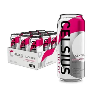 CELSIUS ESSENTIALS™ Sparkling Dragonberry, Sugar Free Performance Energy Drink, 16 Fl Oz (Pack of 12)