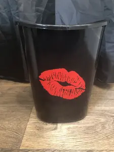 Naughty Red Lips Boho Trash Can