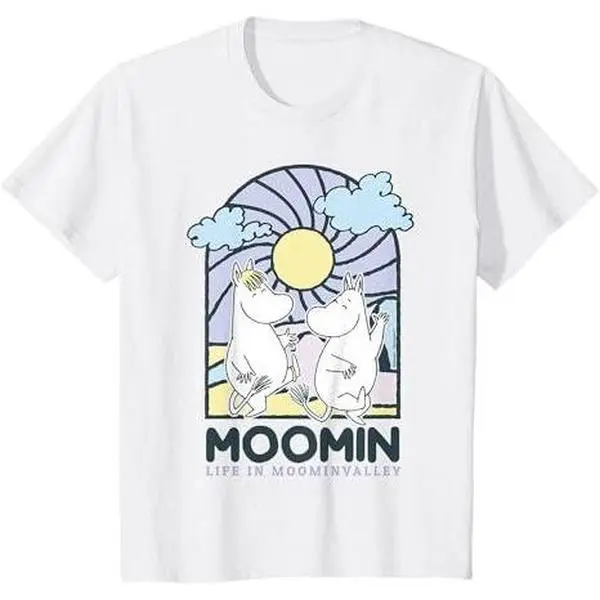 Kids Moomin Stained Glass Style Life In Moominvalley Light Kids T-Shirt