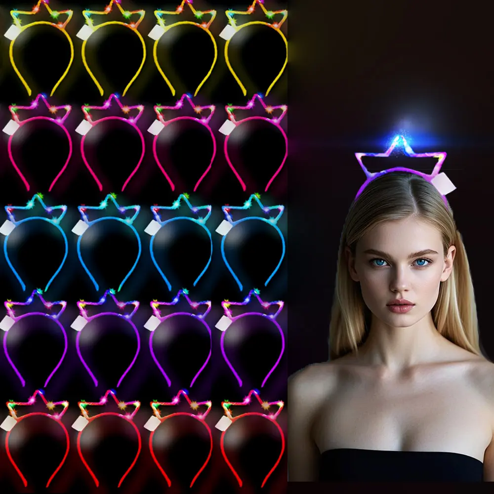 MICRENCY Glow Hat - 25-LED Lighting Crown Headband, Festive Party Supply for Holiday Celebrations & Business Events, Decorative Hair Accessory Gift summerwins