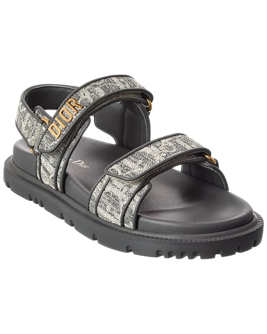 Dior Dioract Canvas & Leather Sandal