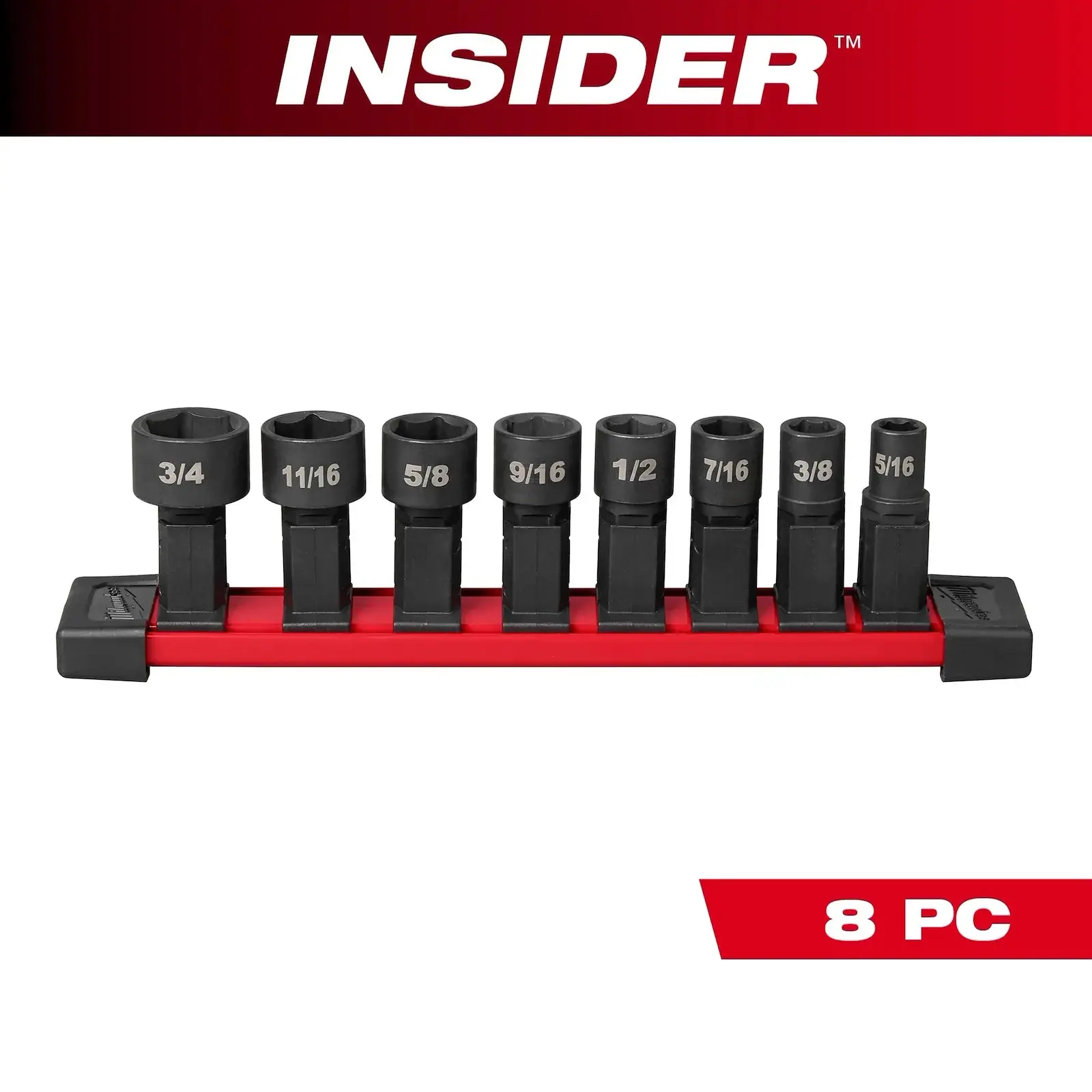 Milwaukee 49-16-1640 INSIDER™ Box Ratchet Socket Set - Dual Groove, SAE Sizes, Ideal for Tight Spaces