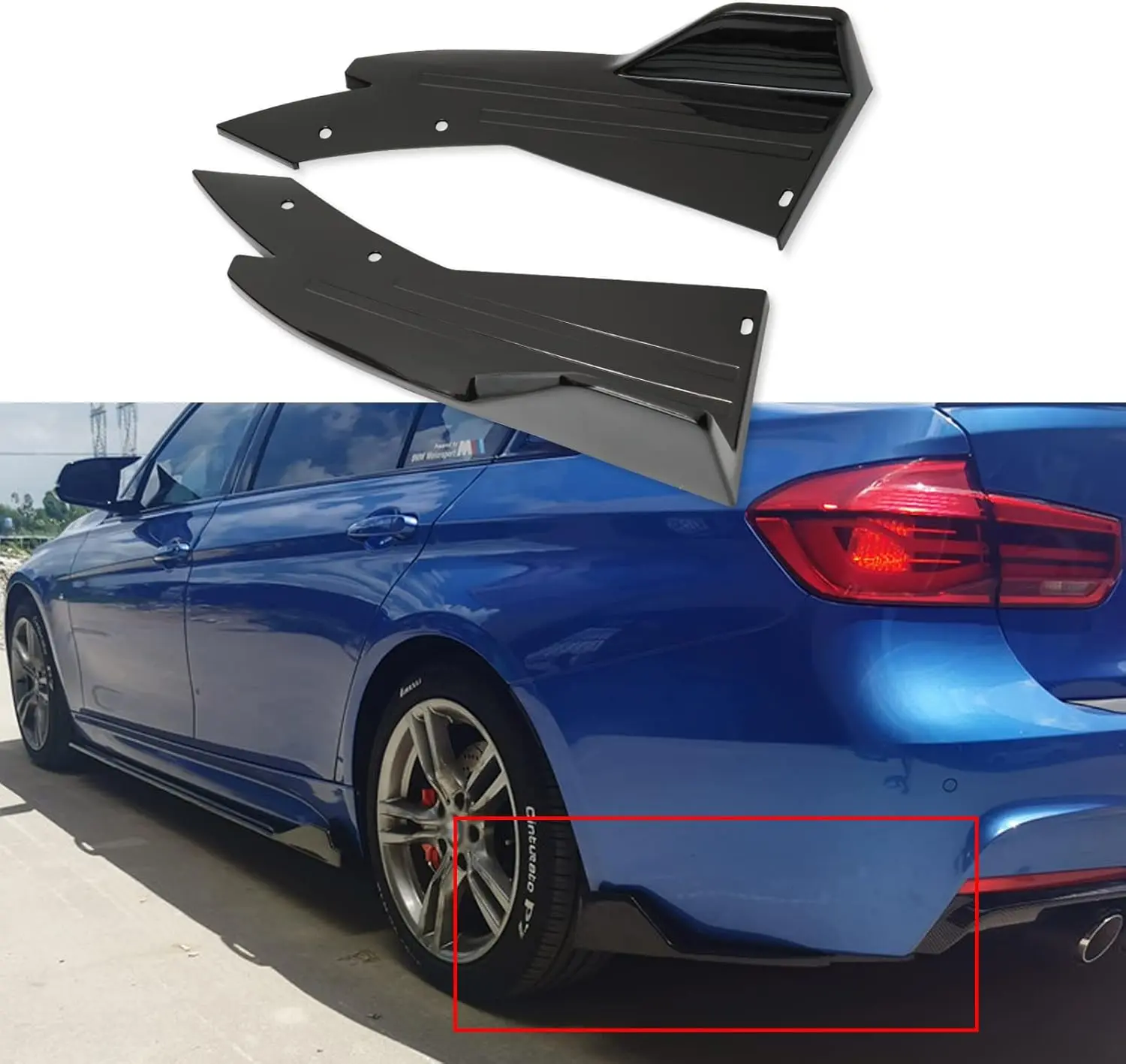 Universal Car Rear Bumper Lip Splitters Fins Spoiler Canards Diffuser Side Fin Scratch Black Mudguards Protector