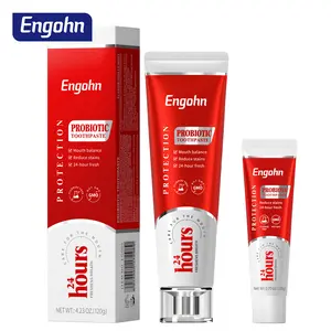 Engohn 2-Pack - 24-Hour Fresh Breath (120g 4.23oz) Stain Removing, Freshening, Probiotic Toothpaste with Six Freshening Factors, Suitable for Sensitive Teeth - Oral Fresh Breath Toothpaste