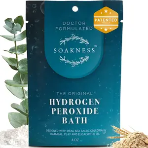 Soakness Hydrogen Peroxide Bath Soak – Patented Epsom Salt Detox Bath for Muscle Recovery, Skin Detox & Relaxation – Doctor Formulated Magnesium Bath Salts with Eucalyptus & Colloidal Oatmeal
