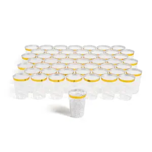 Bulk  300 Ct. Gold Rim Plastic Cups