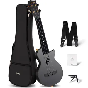 【Enya Nova U Mini Soprano Ukulele】 Carbon Fiber 21" - Waterproof Ultra Portable Travel Ukulele with Case, Strap, Capo & Strings - Beginner Kit for All Weather Performance  Christmas Gift, TikTokShopHolidayHaul