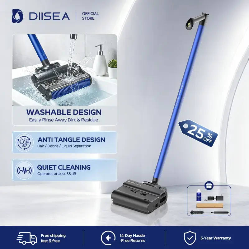 DIISEA D7 Cordless Wet Dry Floor Cleaner, Lightweight Self-Cleaning Floor Washer for Hard Floors, Pet Hair & Everyday Messes