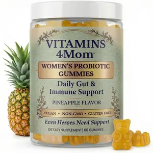 Vitamins4Mom Women’s Probiotic Gummies – Gut & Immune Support – 40 Billion CFU – Pineapple Flavor – 60 Gummies