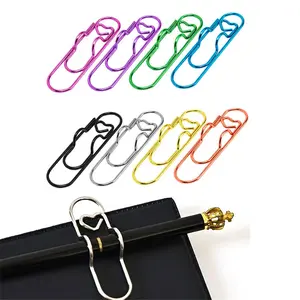 12/16-Pack Multifunctional Utility Metal Pen Clips Set, Mixed Colors, Notebook Diary Accessories, Fixed and Hanging Function, Stationery Essentials（heart-shaped）