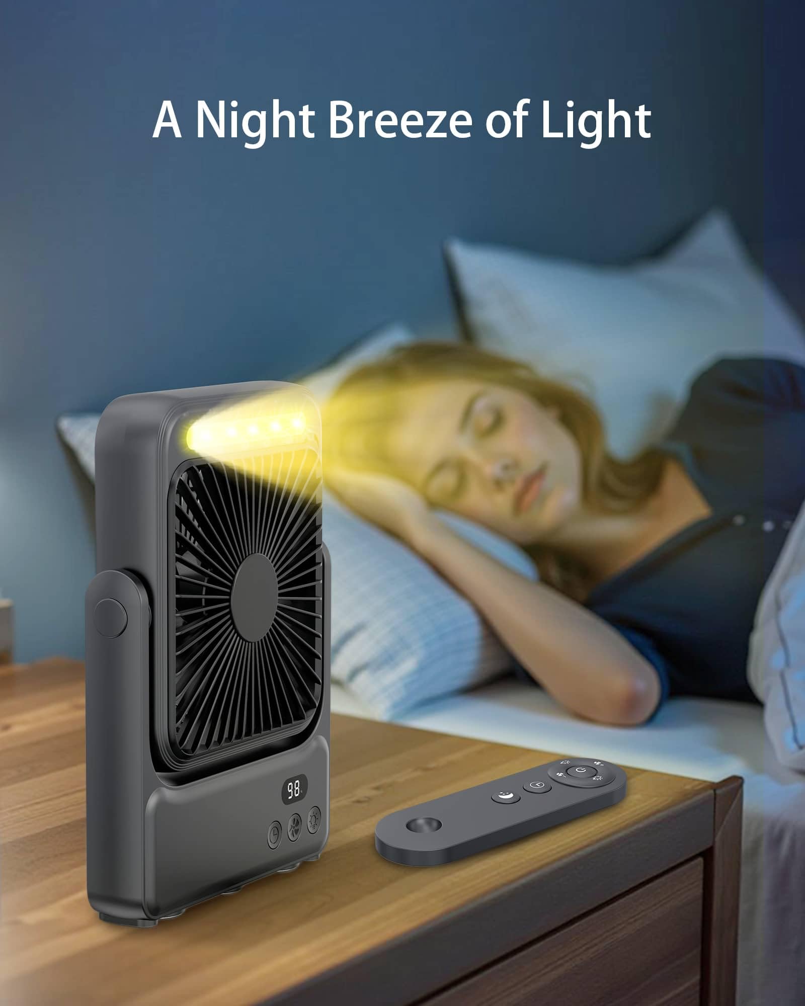 10000mAh Magnetic Ceiling Fan with Light, Rechargeable Hanging Fan with Remote Control, Up to 20H Runtime, Portable Fan for RV Camper Tent Bedroom, Timer & Battery Display