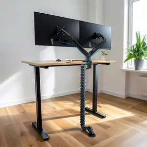 Mount-It! Cable Management Spine Cord Organize Steel Cord Manager for Sit-Stand Desks with Snap-Together Segments for Office Desk