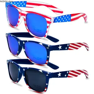 3 Pairs American Flag Frame Sunglasses - Children's Style Womens Sunglasses, 4th of July Decorations for Teens, Festive All-American Holiday Vibes